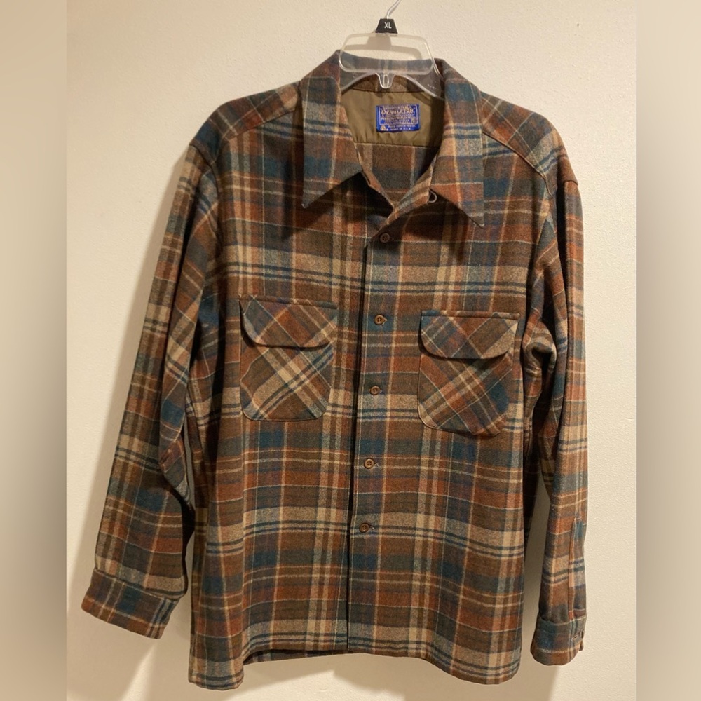 Pendleton Wool Plaid Flannel Button Up Size XL
